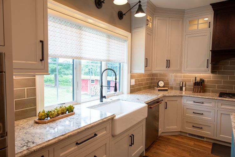 Window treatments in a kitchen 