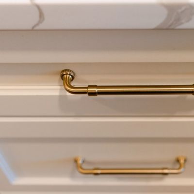gold cabinet hardware from Cloister's Flooring America