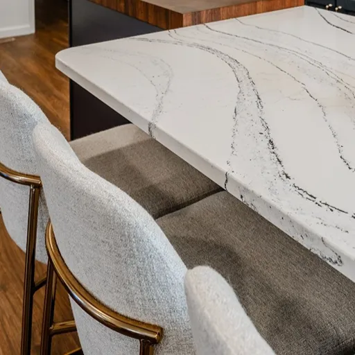 Cambria quartz countertops pattern on a stylish kitchen island in PA